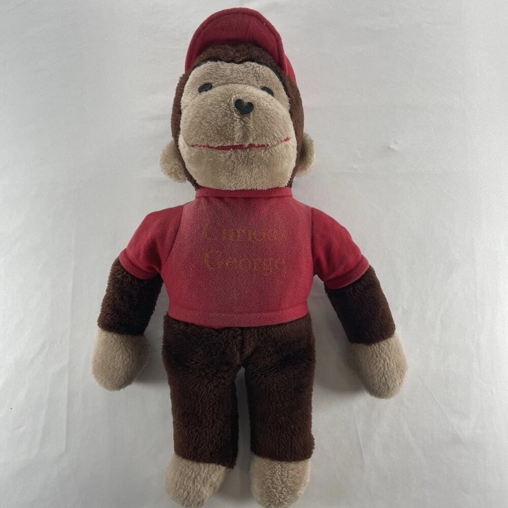 VINTAGE 1970s Knickerbocker Curious George Plush Red Hat Plush